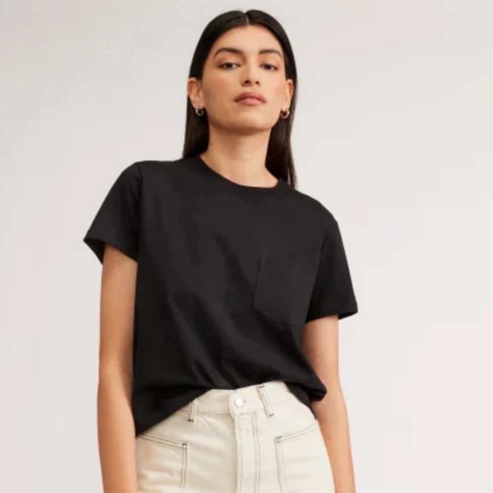 Everlane Boxy Cropped Tee XL Black